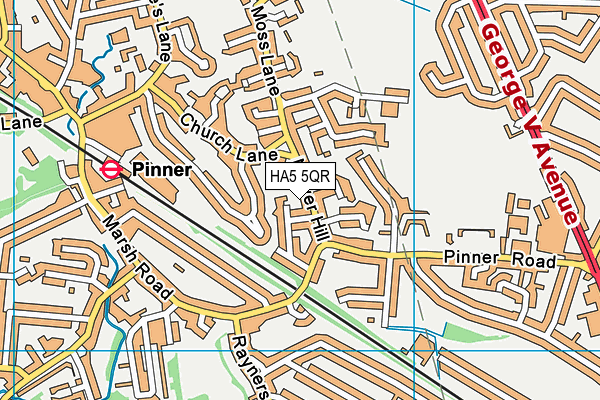 HA5 5QR map - OS VectorMap District (Ordnance Survey) HA5 5QR map - OS VectorMap District (Ordnance Survey)