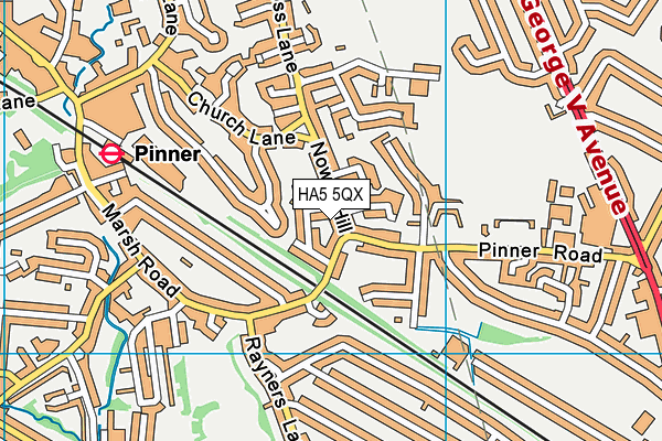 HA5 5QX map - OS VectorMap District (Ordnance Survey) HA5 5QX map - OS VectorMap District (Ordnance Survey)