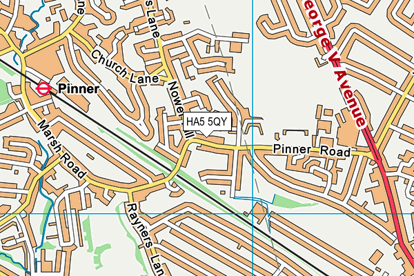 HA5 5QY map - OS VectorMap District (Ordnance Survey) HA5 5QY map - OS VectorMap District (Ordnance Survey)