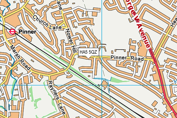 HA5 5QZ map - OS VectorMap District (Ordnance Survey) HA5 5QZ map - OS VectorMap District (Ordnance Survey)