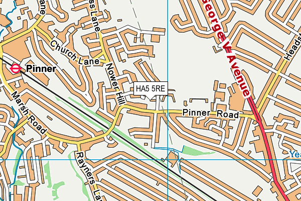 HA5 5RE map - OS VectorMap District (Ordnance Survey) HA5 5RE map - OS VectorMap District (Ordnance Survey)