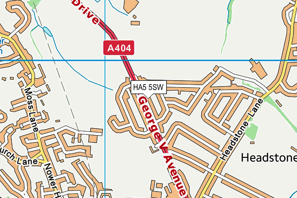 HA5 5SW map - OS VectorMap District (Ordnance Survey) HA5 5SW map - OS VectorMap District (Ordnance Survey)
