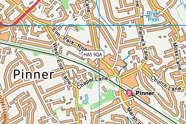 HA5 9QA map - OS VectorMap District (Ordnance Survey) HA5 9QA map - OS VectorMap District (Ordnance Survey)