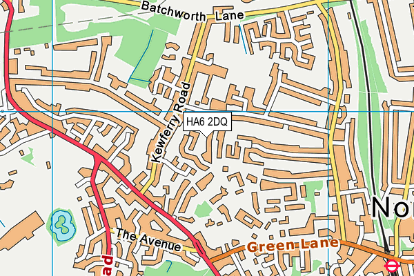 HA6 2DQ map - OS VectorMap District (Ordnance Survey)