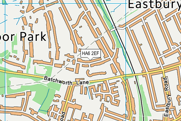HA6 2EF map - OS VectorMap District (Ordnance Survey) HA6 2EF map - OS VectorMap District (Ordnance Survey)