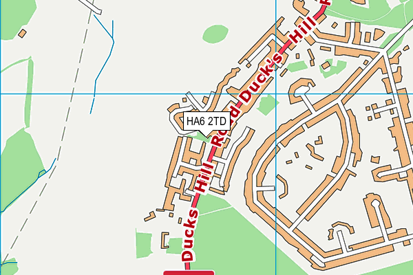 HA6 2TD map - OS VectorMap District (Ordnance Survey) HA6 2TD map - OS VectorMap District (Ordnance Survey)