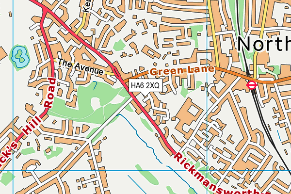 HA6 2XQ map - OS VectorMap District (Ordnance Survey)