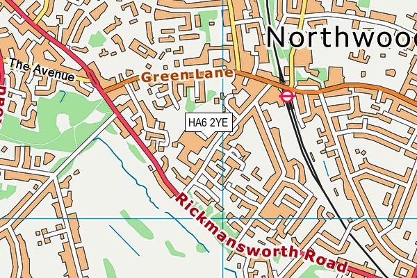 HA6 2YE map - OS VectorMap District (Ordnance Survey)