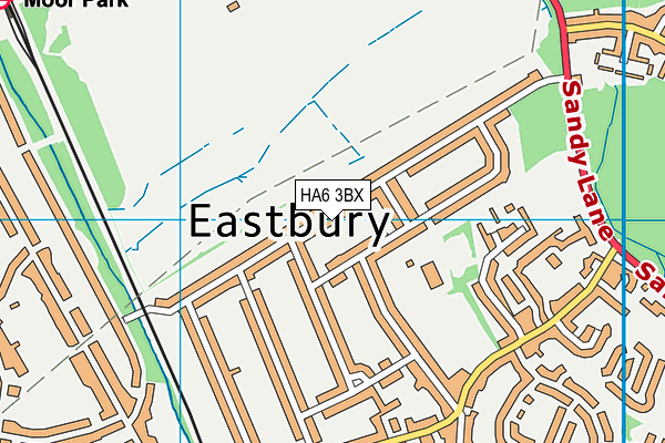 HA6 3BX map - OS VectorMap District (Ordnance Survey)