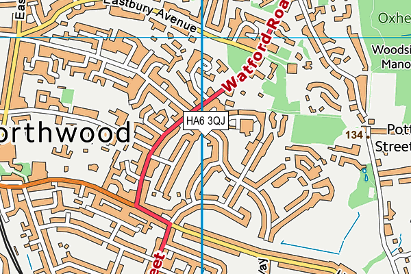 HA6 3QJ map - OS VectorMap District (Ordnance Survey) HA6 3QJ map - OS VectorMap District (Ordnance Survey)