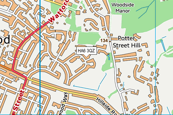 HA6 3QZ map - OS VectorMap District (Ordnance Survey) HA6 3QZ map - OS VectorMap District (Ordnance Survey)