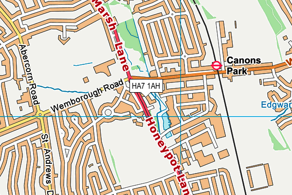 HA7 1AH map - OS VectorMap District (Ordnance Survey) HA7 1AH map - OS VectorMap District (Ordnance Survey)