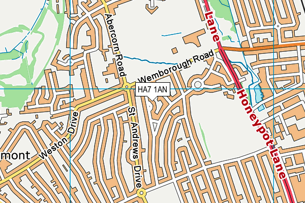 HA7 1AN map - OS VectorMap District (Ordnance Survey) HA7 1AN map - OS VectorMap District (Ordnance Survey)