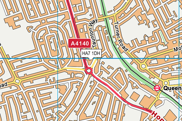 HA7 1DH map - OS VectorMap District (Ordnance Survey)
