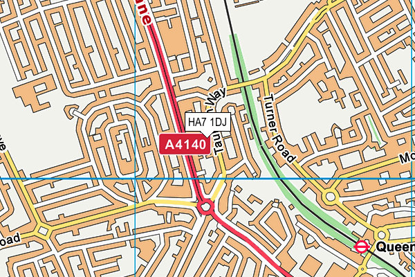 HA7 1DJ map - OS VectorMap District (Ordnance Survey)
