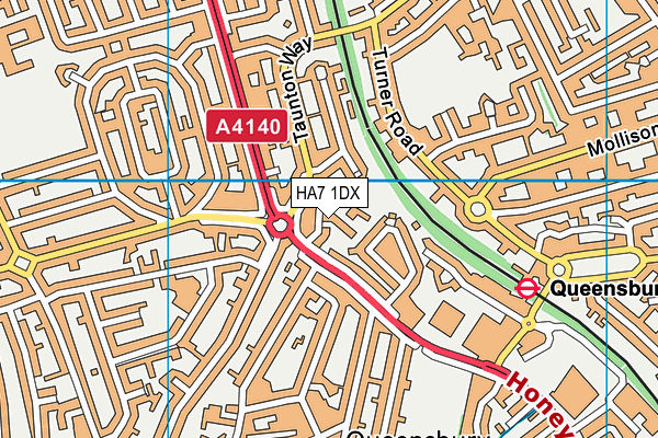 HA7 1DX map - OS VectorMap District (Ordnance Survey) HA7 1DX map - OS VectorMap District (Ordnance Survey)