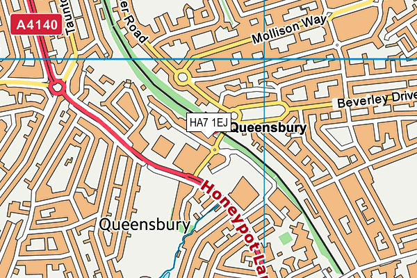 HA7 1EJ map - OS VectorMap District (Ordnance Survey) HA7 1EJ map - OS VectorMap District (Ordnance Survey)