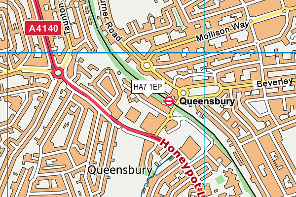 HA7 1EP map - OS VectorMap District (Ordnance Survey)