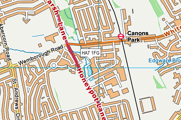 HA7 1FG map - OS VectorMap District (Ordnance Survey)