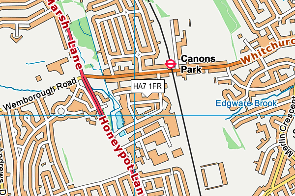 HA7 1FR map - OS VectorMap District (Ordnance Survey)