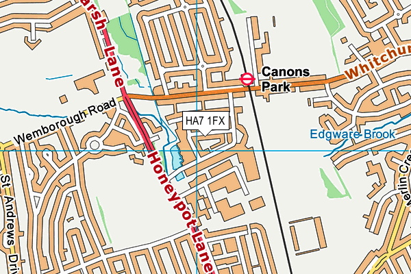 HA7 1FX map - OS VectorMap District (Ordnance Survey)