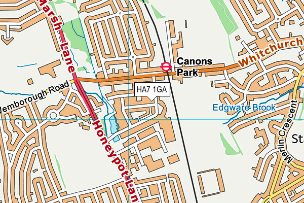 HA7 1GA map - OS VectorMap District (Ordnance Survey)