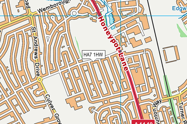 HA7 1HW map - OS VectorMap District (Ordnance Survey) HA7 1HW map - OS VectorMap District (Ordnance Survey)