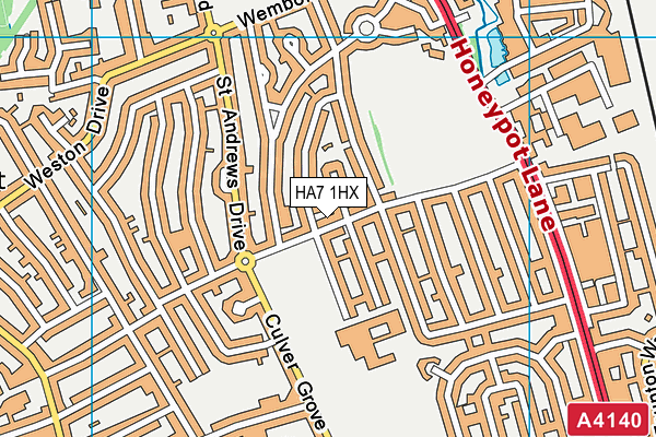 HA7 1HX map - OS VectorMap District (Ordnance Survey) HA7 1HX map - OS VectorMap District (Ordnance Survey)