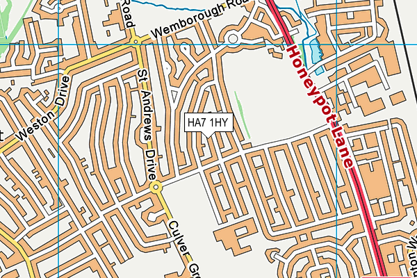 HA7 1HY map - OS VectorMap District (Ordnance Survey)