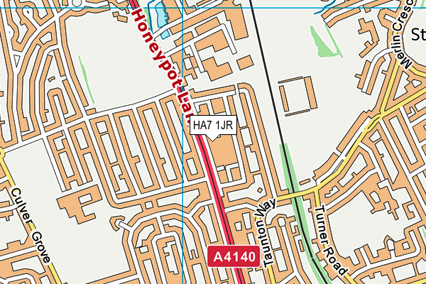 HA7 1JR map - OS VectorMap District (Ordnance Survey)