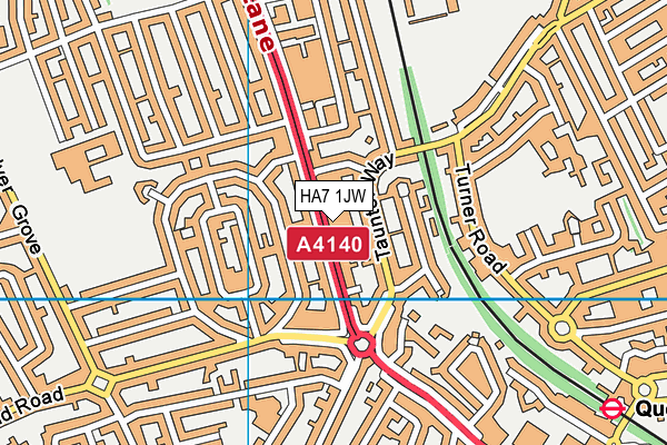 HA7 1JW map - OS VectorMap District (Ordnance Survey)