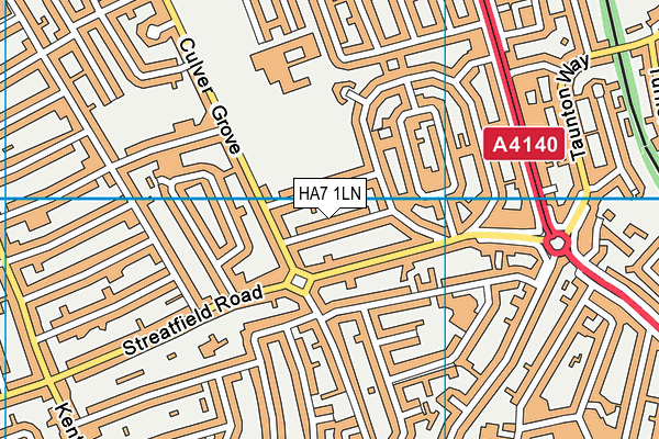 HA7 1LN map - OS VectorMap District (Ordnance Survey)