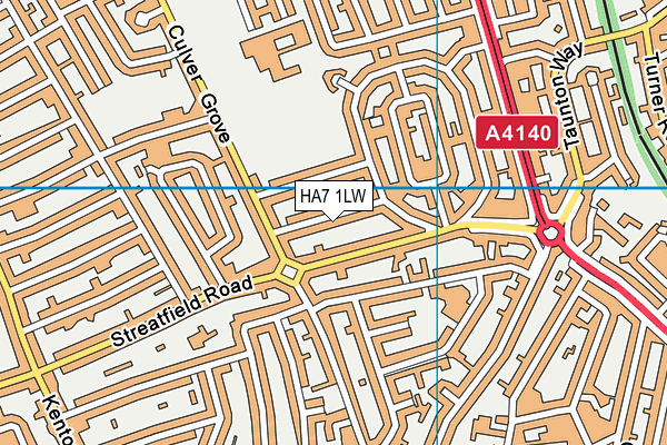HA7 1LW map - OS VectorMap District (Ordnance Survey) HA7 1LW map - OS VectorMap District (Ordnance Survey)