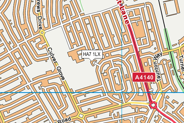 HA7 1LX map - OS VectorMap District (Ordnance Survey)