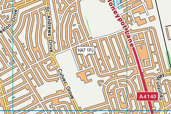 HA7 1PJ map - OS VectorMap District (Ordnance Survey)