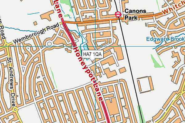 HA7 1QA map - OS VectorMap District (Ordnance Survey) HA7 1QA map - OS VectorMap District (Ordnance Survey)