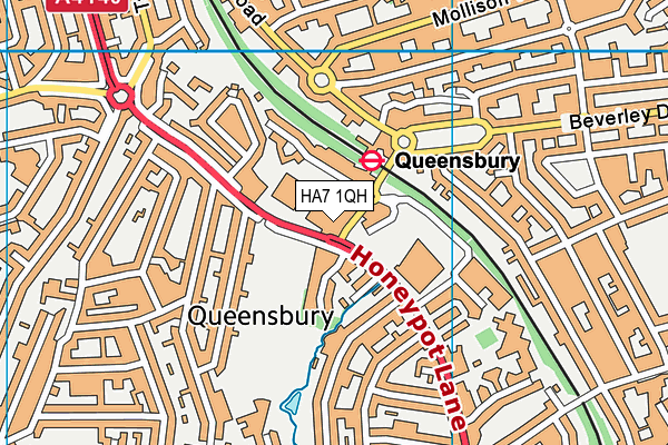 HA7 1QH map - OS VectorMap District (Ordnance Survey) HA7 1QH map - OS VectorMap District (Ordnance Survey)