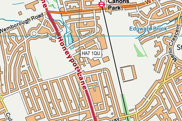 HA7 1QU map - OS VectorMap District (Ordnance Survey) HA7 1QU map - OS VectorMap District (Ordnance Survey)