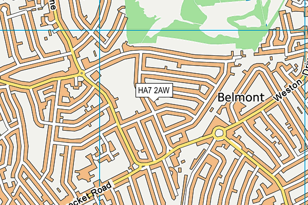 HA7 2AW map - OS VectorMap District (Ordnance Survey) HA7 2AW map - OS VectorMap District (Ordnance Survey)