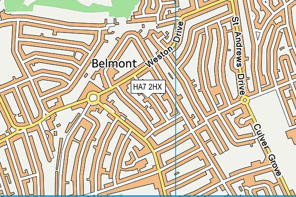 HA7 2HX map - OS VectorMap District (Ordnance Survey) HA7 2HX map - OS VectorMap District (Ordnance Survey)
