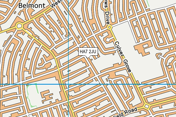 HA7 2JU map - OS VectorMap District (Ordnance Survey) HA7 2JU map - OS VectorMap District (Ordnance Survey)