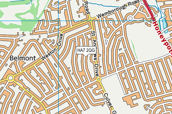HA7 2QG map - OS VectorMap District (Ordnance Survey)