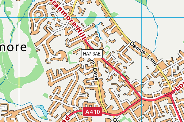 HA7 3AE map - OS VectorMap District (Ordnance Survey) HA7 3AE map - OS VectorMap District (Ordnance Survey)