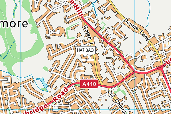 HA7 3AQ map - OS VectorMap District (Ordnance Survey) HA7 3AQ map - OS VectorMap District (Ordnance Survey)