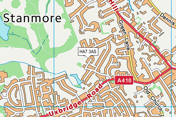 HA7 3AS map - OS VectorMap District (Ordnance Survey)