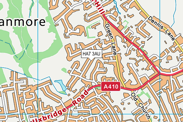 HA7 3AU map - OS VectorMap District (Ordnance Survey) HA7 3AU map - OS VectorMap District (Ordnance Survey)