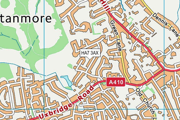 HA7 3AX map - OS VectorMap District (Ordnance Survey)