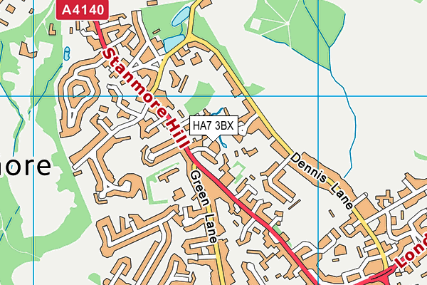 HA7 3BX map - OS VectorMap District (Ordnance Survey) HA7 3BX map - OS VectorMap District (Ordnance Survey)