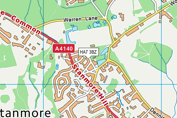 HA7 3BZ map - OS VectorMap District (Ordnance Survey) HA7 3BZ map - OS VectorMap District (Ordnance Survey)