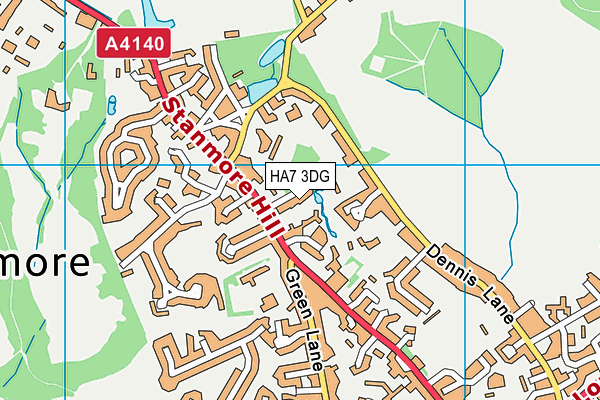 HA7 3DG map - OS VectorMap District (Ordnance Survey)